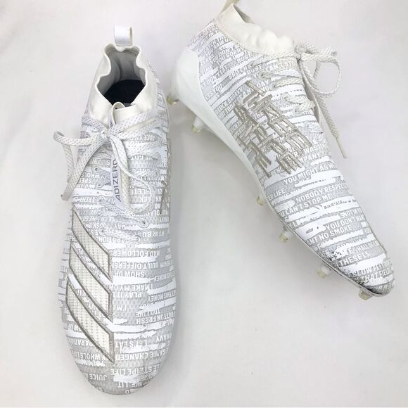 Adidas Adizero Primeknit White 8.0 Three Stripe Life Football Cleats - Picture 1 of 14